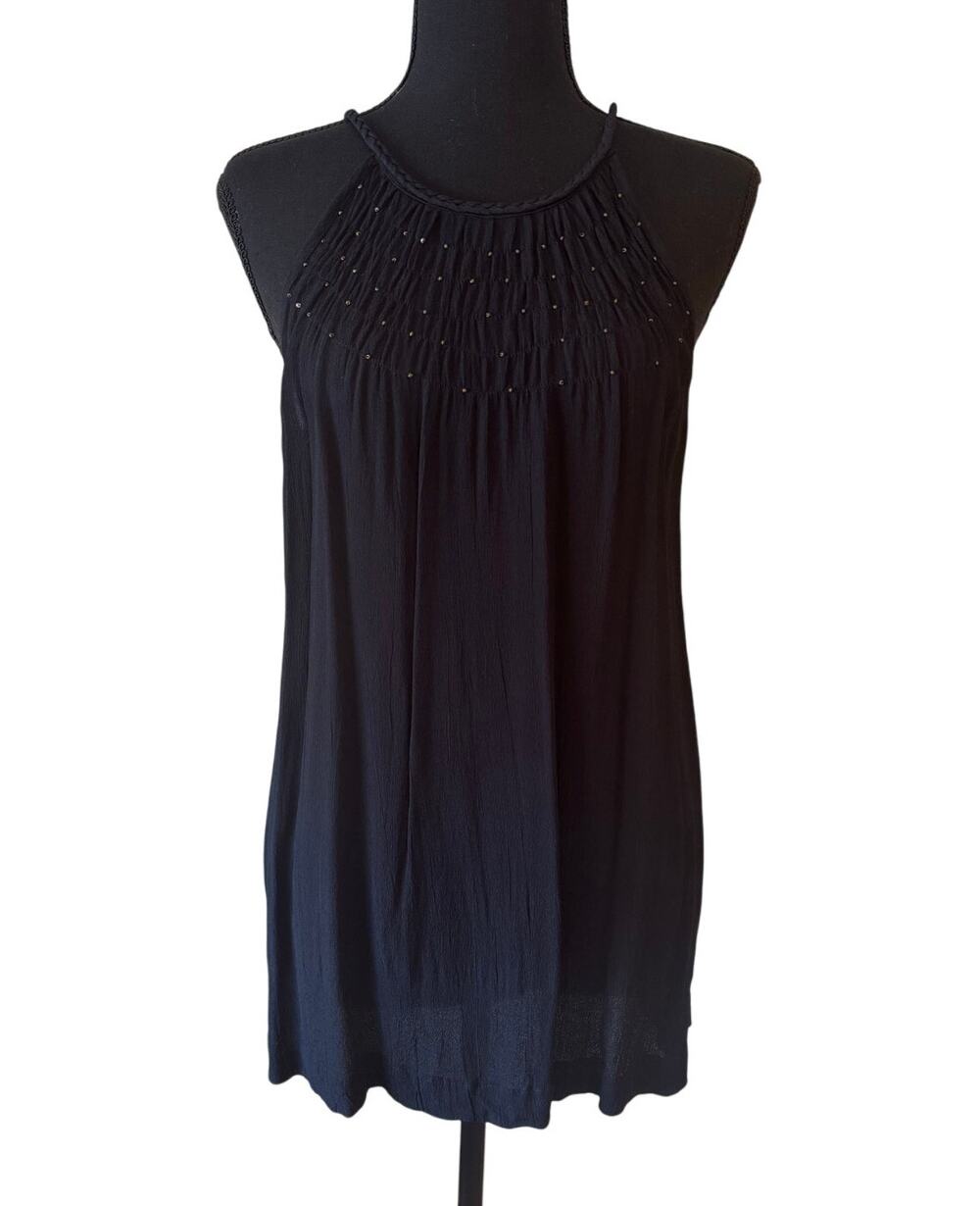 LE CHATEAU Black Tunic Sleeveless Top Shirt Size Small